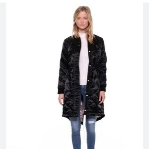 Gap Long Bomber Quilted XS | Long Jacket Woman Black